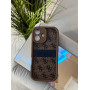 Брендовий протиударний коричневий чохол GUESS на iPhone 16 